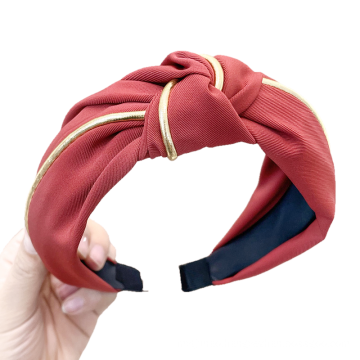 Fabric Wide Headband Solid Bow Knot Autumn Winter Hairband Vintage for Women Girl Hair Accessories Lady Gift Wholesale